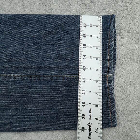 Lucky Brand Jeans Mens 38x31 Blue Piper Relaxed Straight Dungaree Denim Pants - Picture 4 of 15